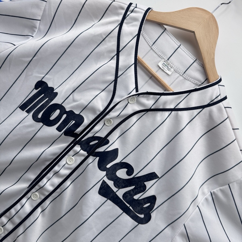 Kansas City Monarchs Pepsi Baseball Jersey XL White Pinstripe Authentic Wear